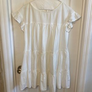 Sage white babydoll dress, size medium